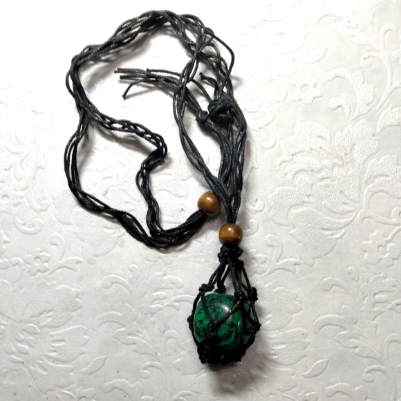 Gemstone Macrame RopeNecklace - Picture 2 of 2